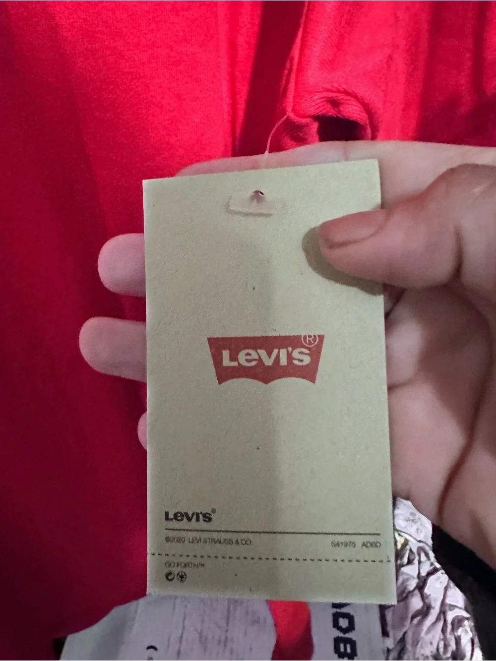 Levi's Red Short-Sleeve Graphic Tee with Black & White Print